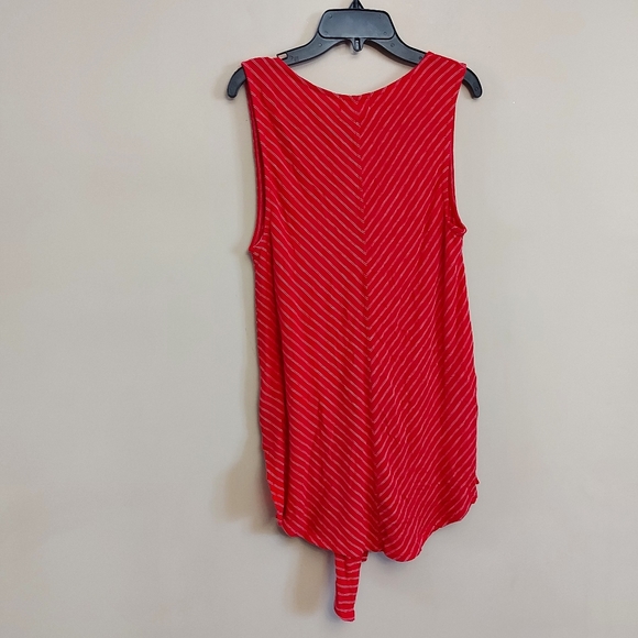 Anthropologie t.la Effervescent Tank Top Size XS Red White Striped Tie Front - Picture 12 of 12